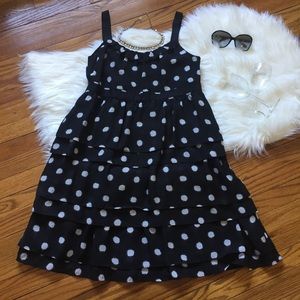 LOFT Polka Dot Tiered Ruffle Dress